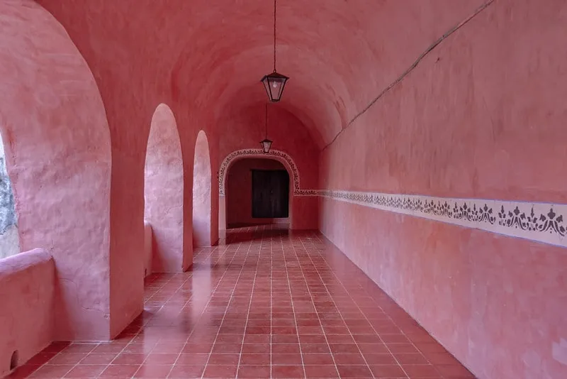 Convent of San Bernardino de Siena in Valladolid during a hot September Yucatán trip