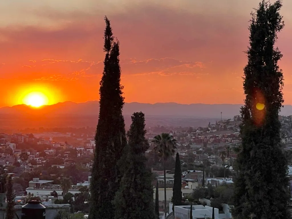 Casa Nostra upper terrace set for sunset drinks in San Miguel