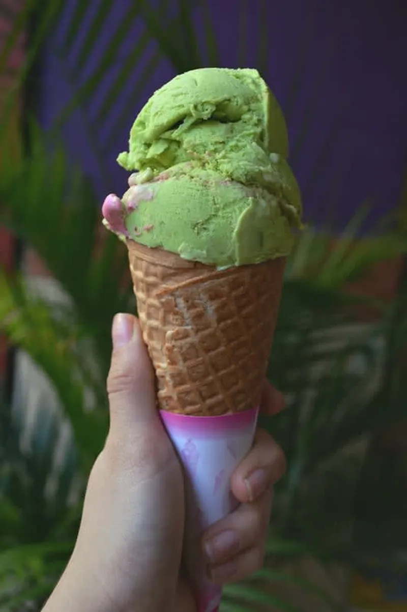 Atlixco ice cream and casual food stop during an August Puebla Valley day trip