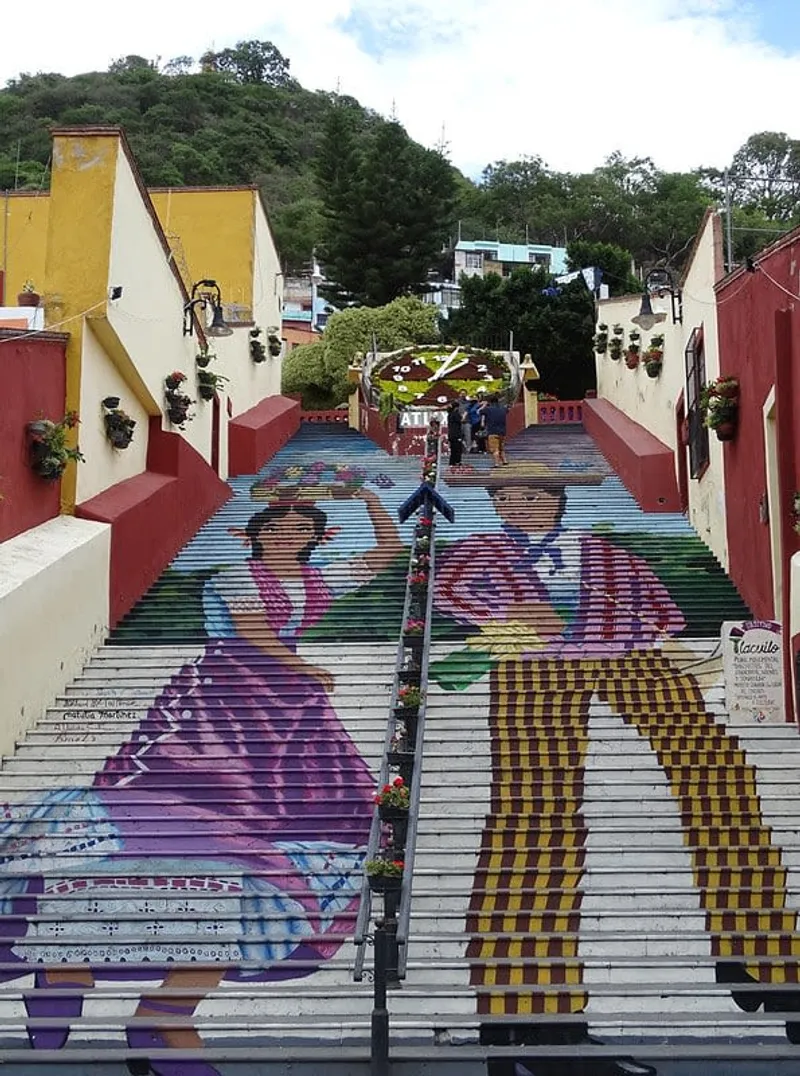 Atlixco colorful stairs and Pueblo Magico center during a flexible August Puebla Valley trip