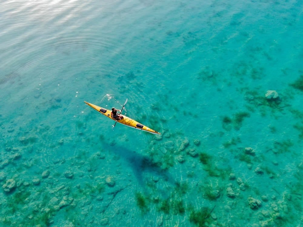 Bacalar Lagoon of Seven Colors — departure point for the 315km journey north to Cancun