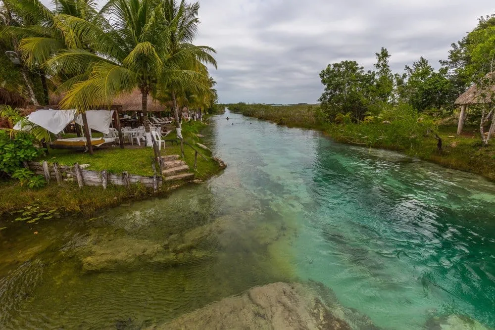 Clear channel at Los Rapidos south of Bacalar
