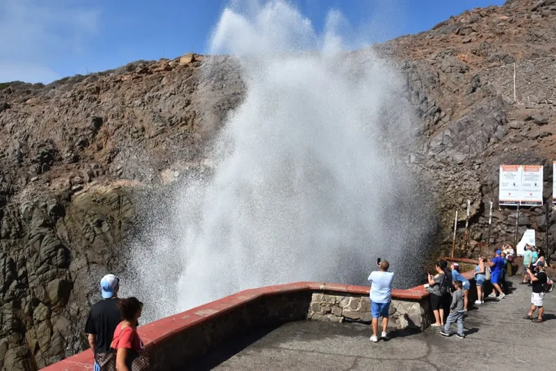 Seawater erupting from La Bufadora blowhole near Ensenada
