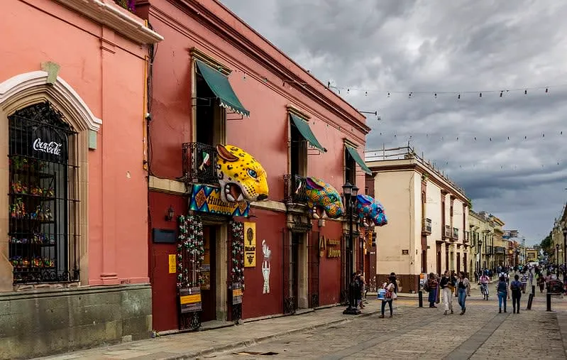 Oaxaca City colonial buildings near Santo Domingo church