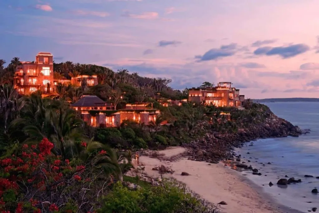 Imanta Resort terrace overlooking the Pacific coast