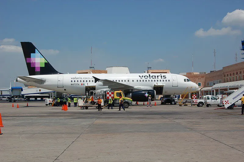 Volaris passenger jet preparing for a Mexico flight
