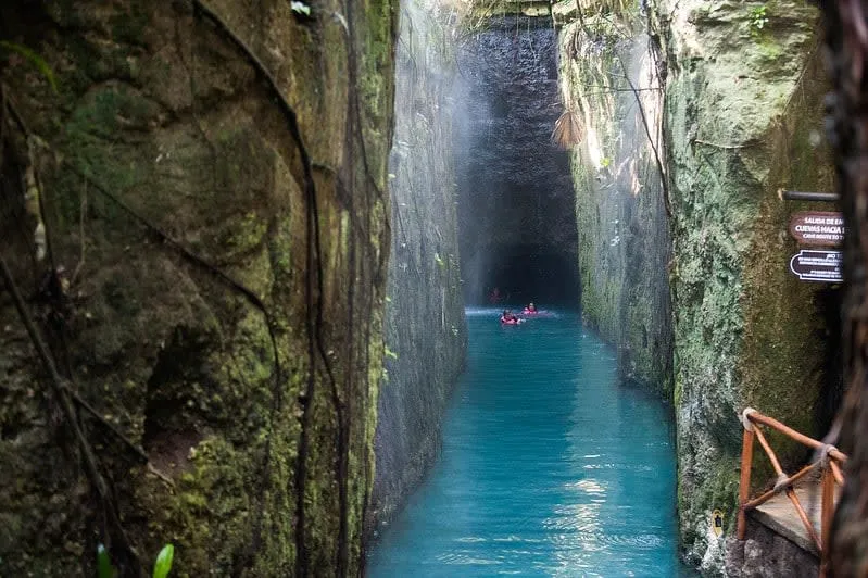 Xcaret park cove and family swimming area on the Riviera Maya