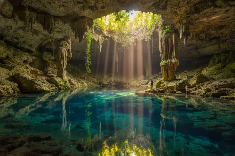 Cenotes near Tulum as a reliable October swimming backup when sargassum affects the beach