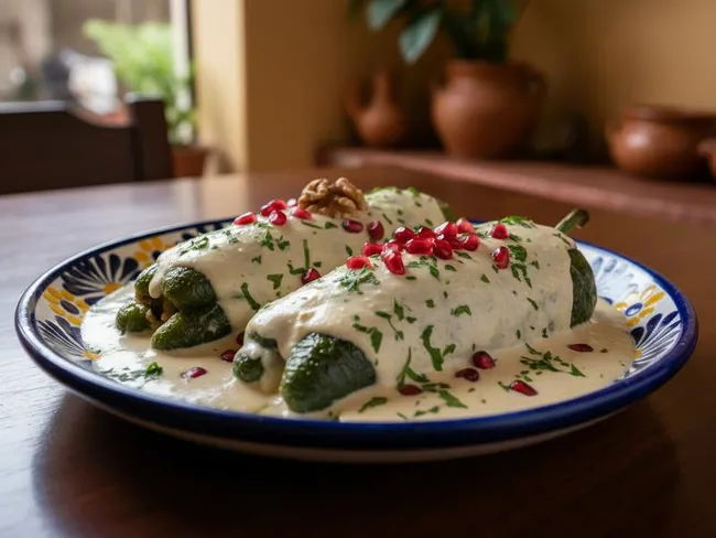 Chiles en Nogada — Puebla's seasonal dish available August–November, a reason to return outside Semana Santa