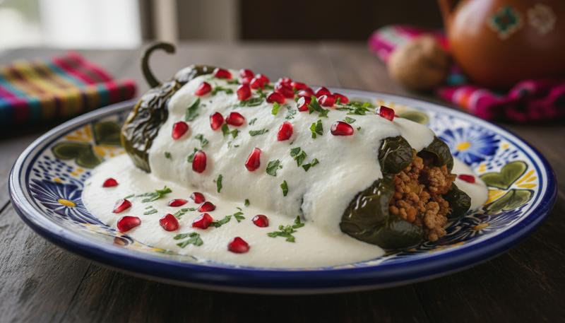 Chiles en Nogada — Puebla's seasonal dish available August–November, a reason to return outside Semana Santa