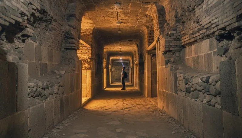 Great Pyramid tunnel in Cholula during an August Puebla Valley day trip