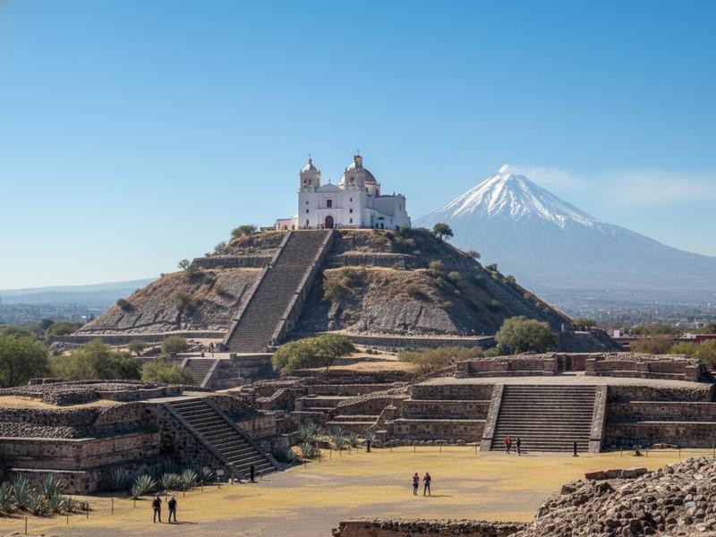 Cholula pyramid near Puebla — a worthwhile overnight stop between Oaxaca and Mexico City