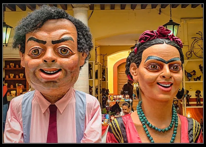 Frida Kahlo and Diego Rivera couple costumes with skull makeup
