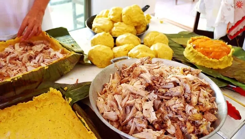 Mucbipollo Yucatecan tamal prepared for Hanal Pixán