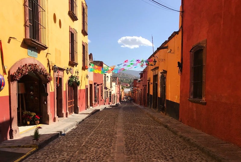 San Miguel de Allende's iconic La Parroquia church — 15 minutes from the bus terminal by taxi or Uber