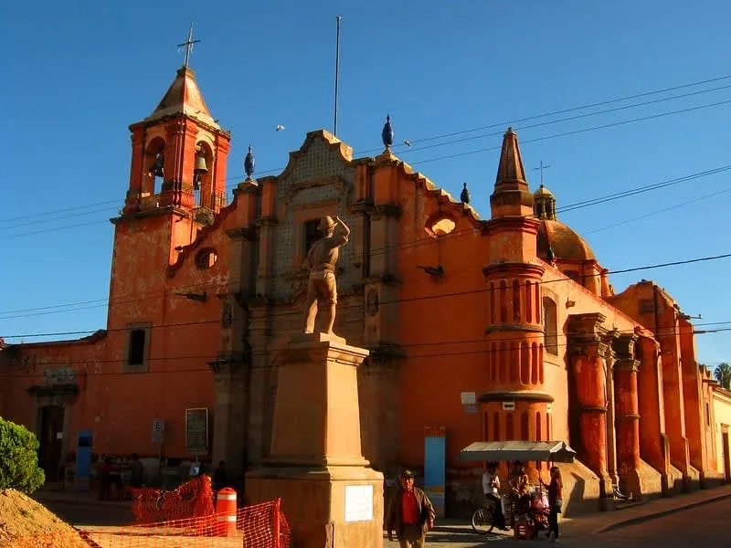 Historic church in Dolores Hidalgo during a warm May Guanajuato trip