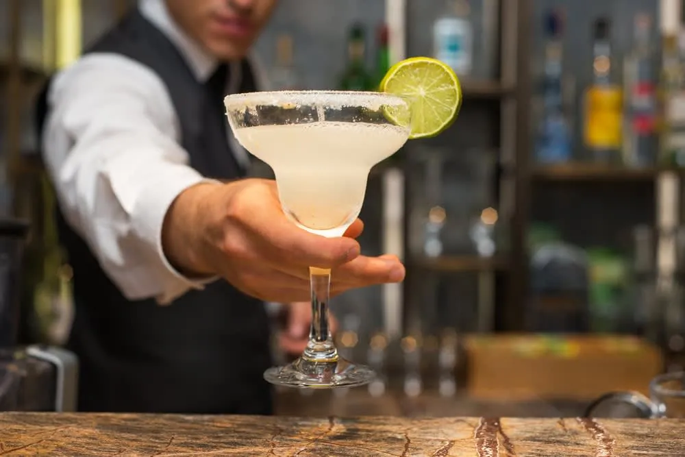 Margarita cocktail at a bar in Ensenada — Hussong's Cantina area, Baja California's oldest bar district since 1892