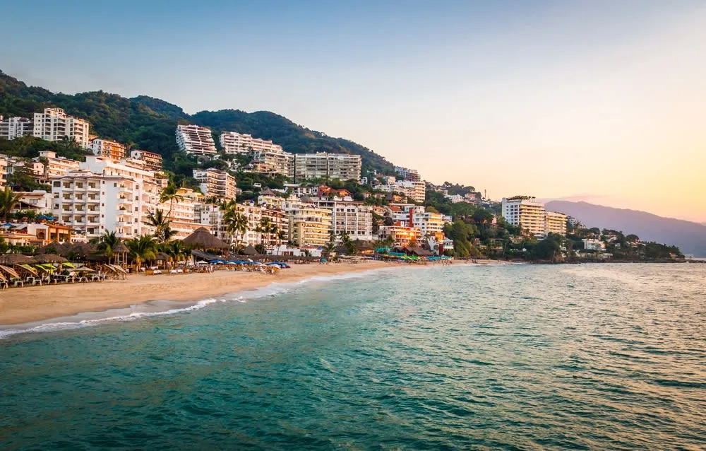 Puerto Vallarta bay backed by the Sierra Madre mountains