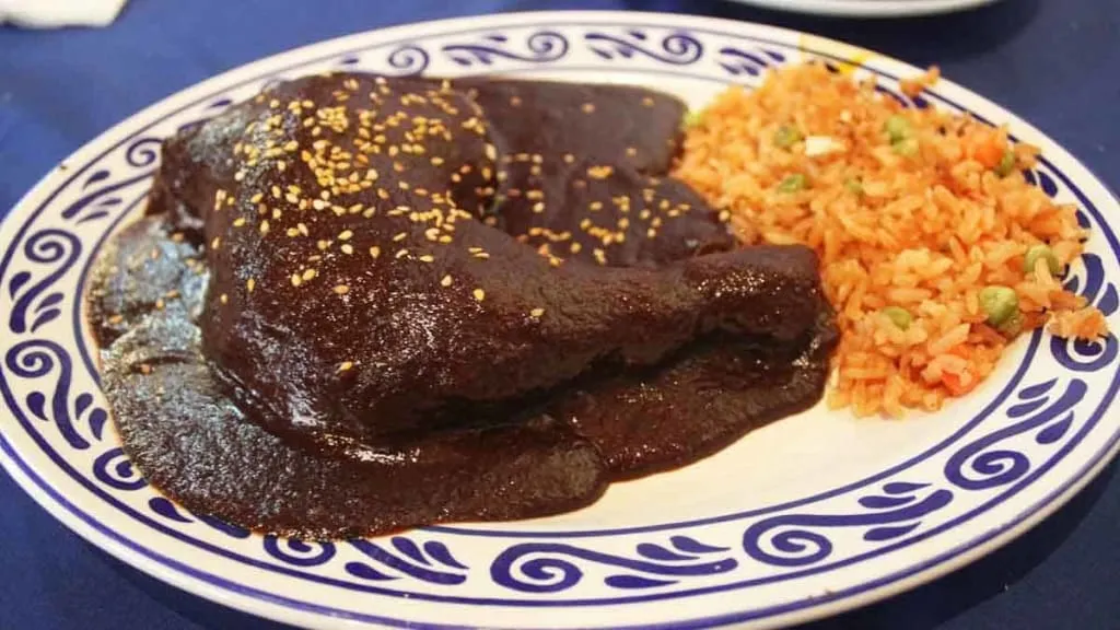 Traditional Oaxacan food served in Mitla near the archaeological zone