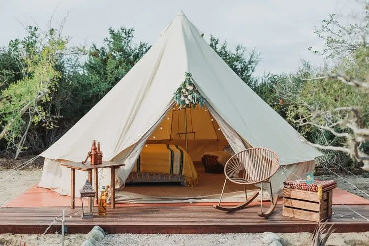 Canvas desert tent at Gypsy Canyon Baja near Todos Santos