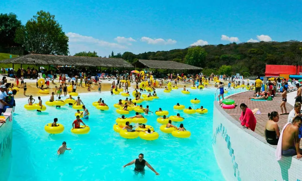 Thermal hot spring pools at Ixtapan de la Sal Spa resort in Mexico State with warm mineral water pools and gardens