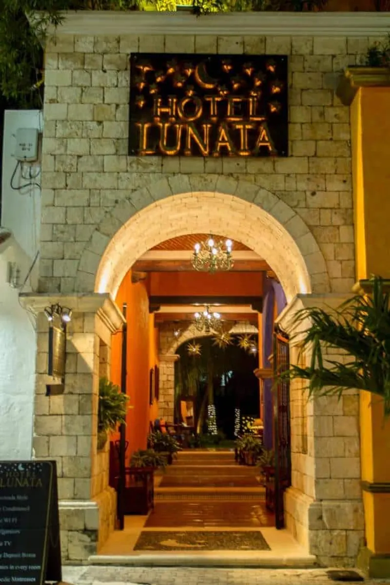 Hotel courtyard in Playa del Carmen during the November value window before peak winter prices