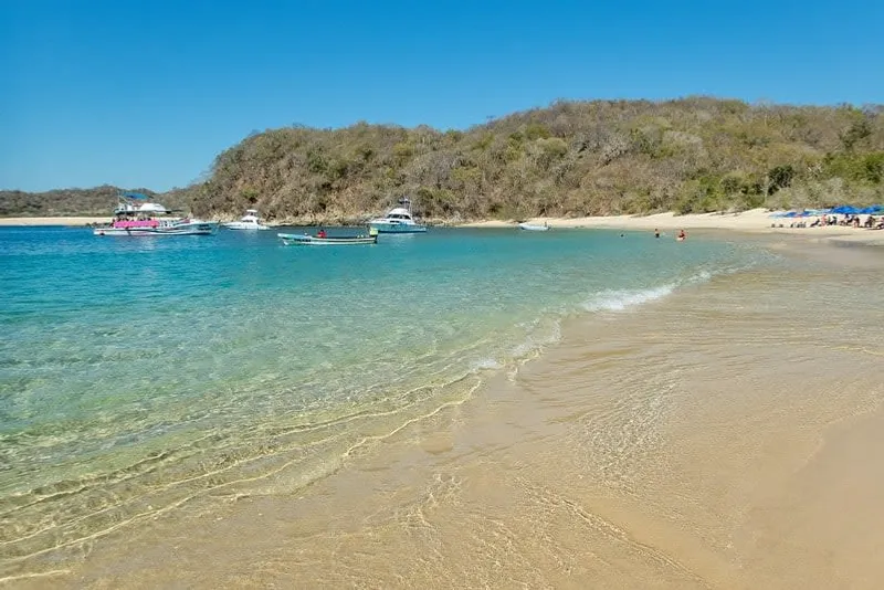 Bahías de Huatulco marine national park — nine protected bays with clear Pacific water, snorkeling, and resort infrastructure on the Oaxacan coast