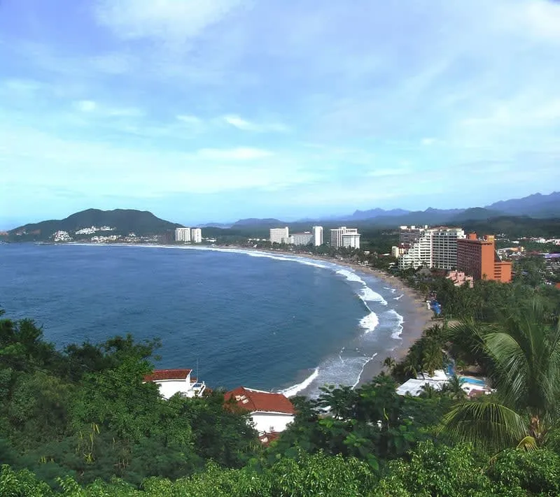 Wide sand and surf at Playa Larga near Zihuatanejo
