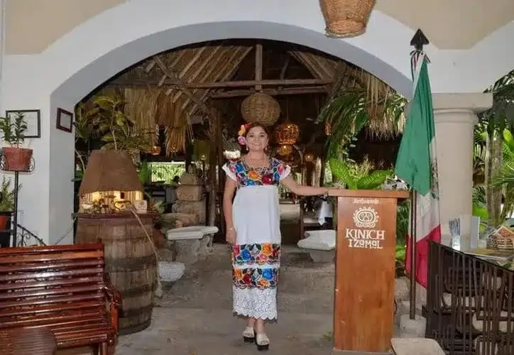 Traditional Yucatecan dishes served at an Izamal restaurant
