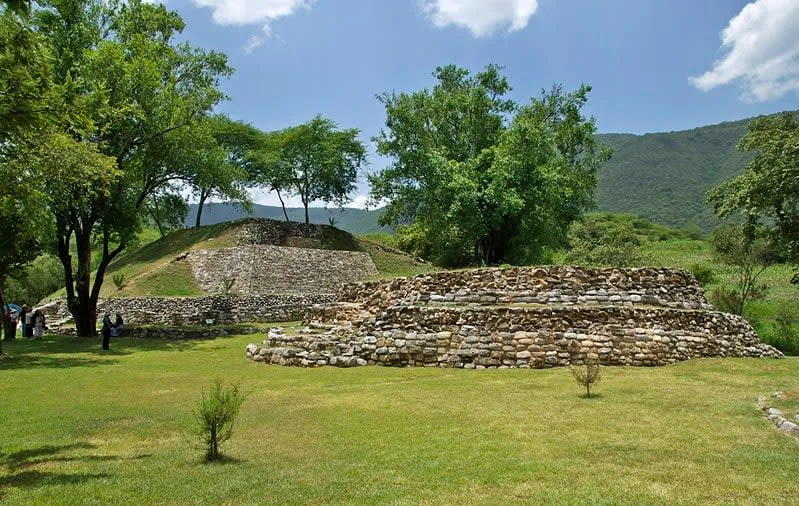 Tancama archaeological site near Jalpan de Serra with Huastec ruins of the Blue Snake and Hooks buildings