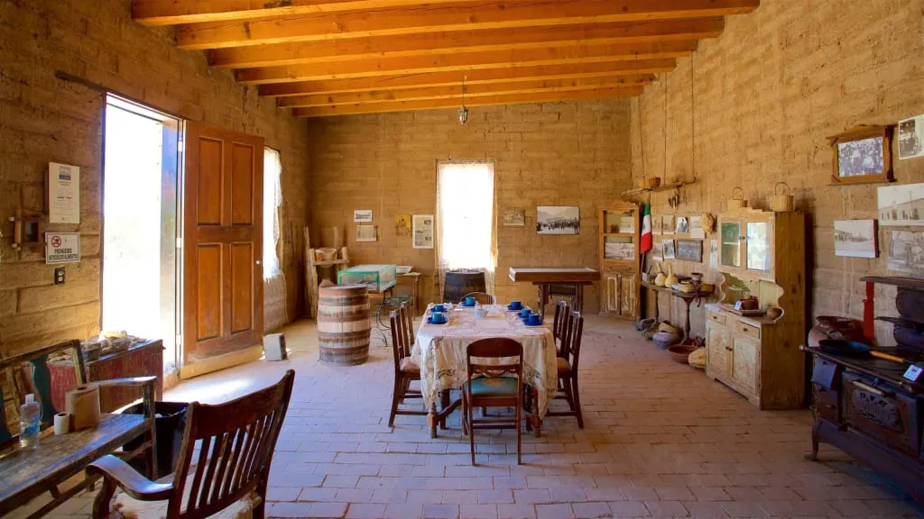Restored rooms at the Casa de Adobe Museum in Juarez