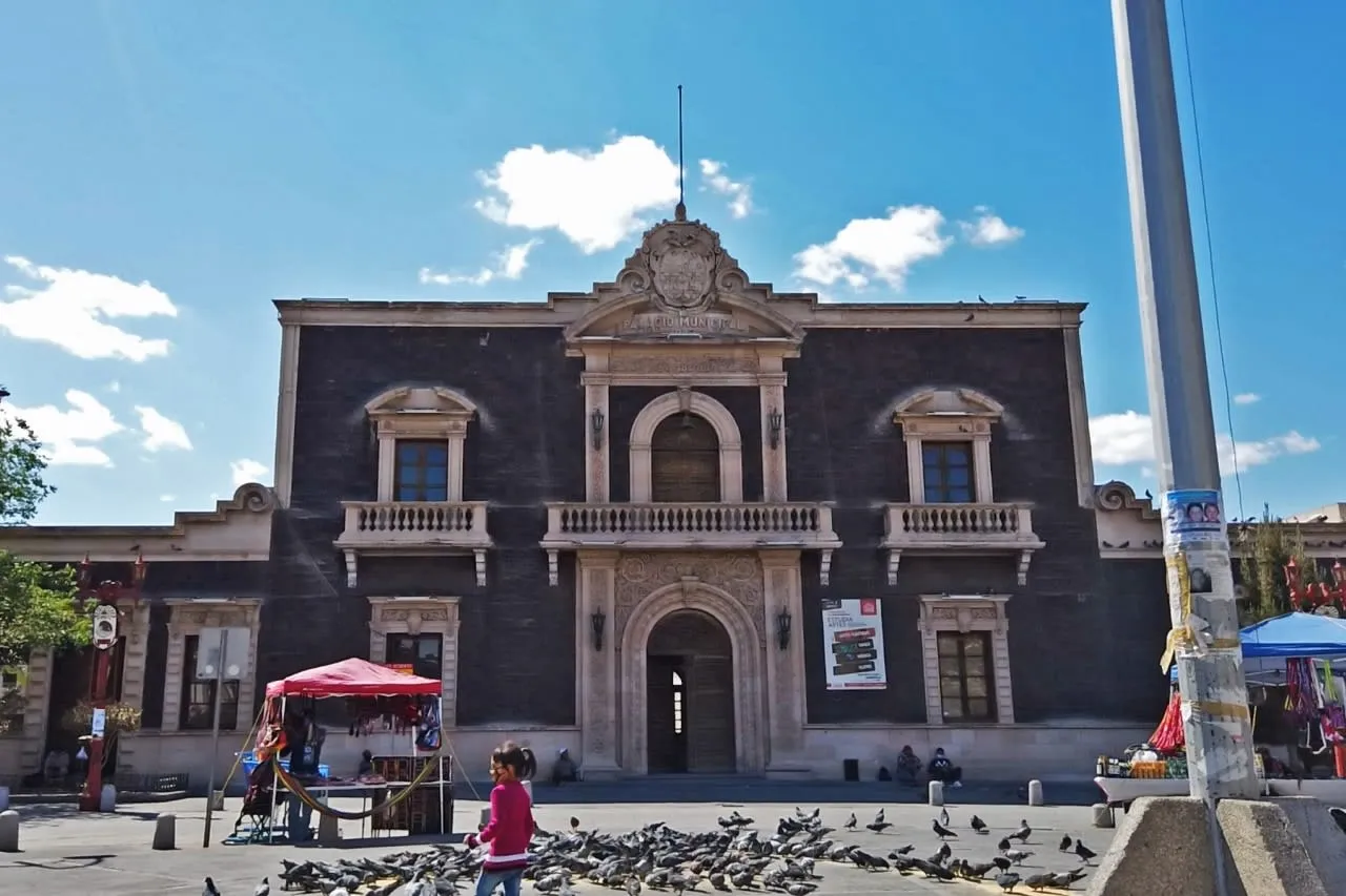 Historic Old City Hall building near the Juarez cathedral