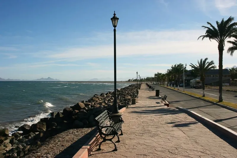 Rocky islands and clear blue Sea of Cortez water for August boat trips from Loreto