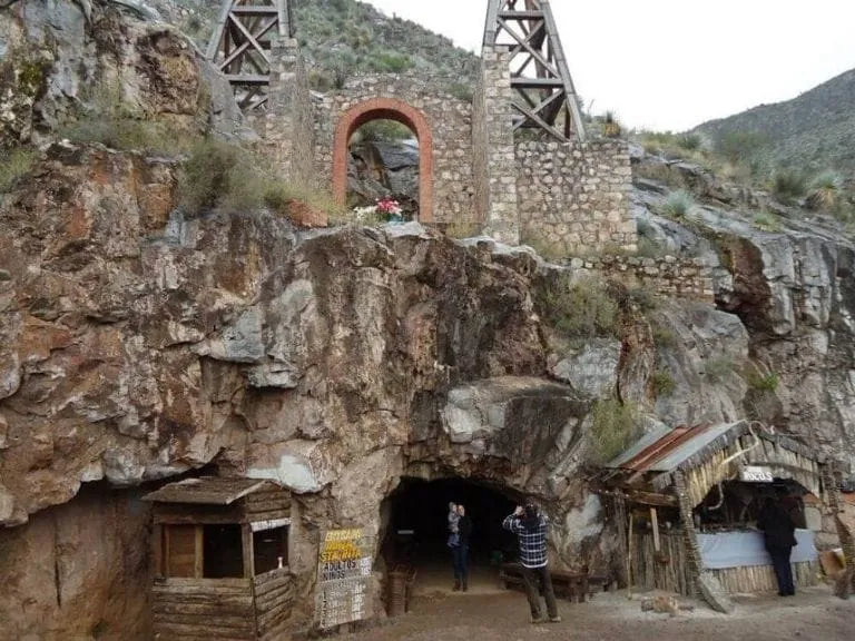 Stone tunnel inside the Santa Rita mine near Mapimí