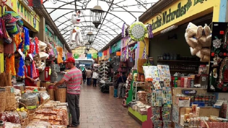 Market stalls in Tijuana with local crafts, food, and artisan goods