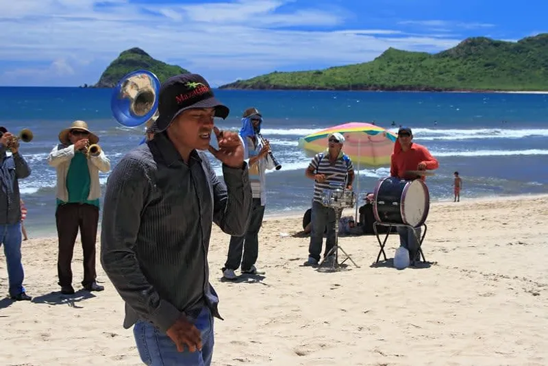 Mazatlán banda musicians during Carnival season in February