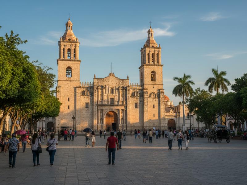 Mérida's colonial architecture and Paseo de Montejo — the destination 260km northwest of Playa del Carmen