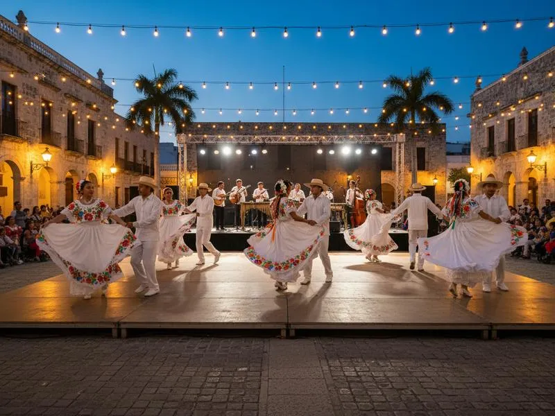 Evening cultural performance in a Mérida plaza