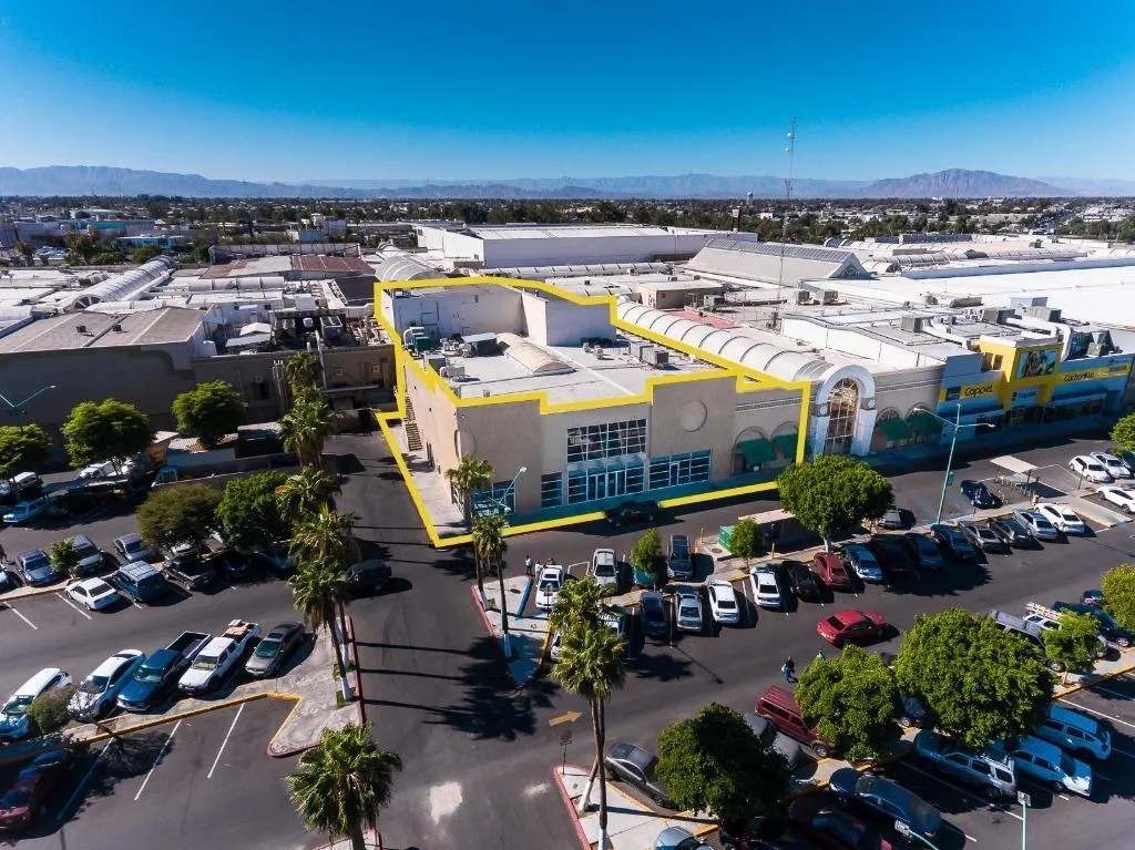 La Cachanilla mall entrance and shopping area in central Mexicali