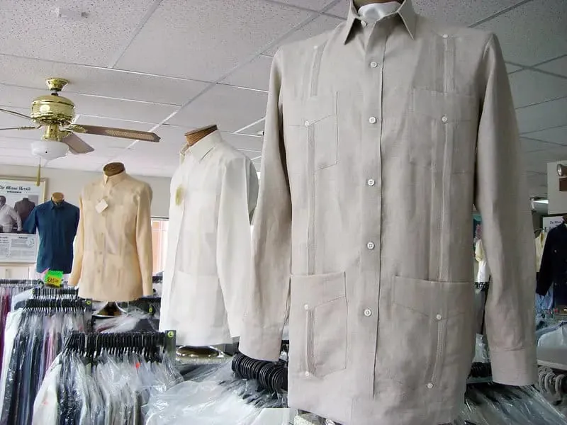 White embroidered guayabera shirts from Yucatan