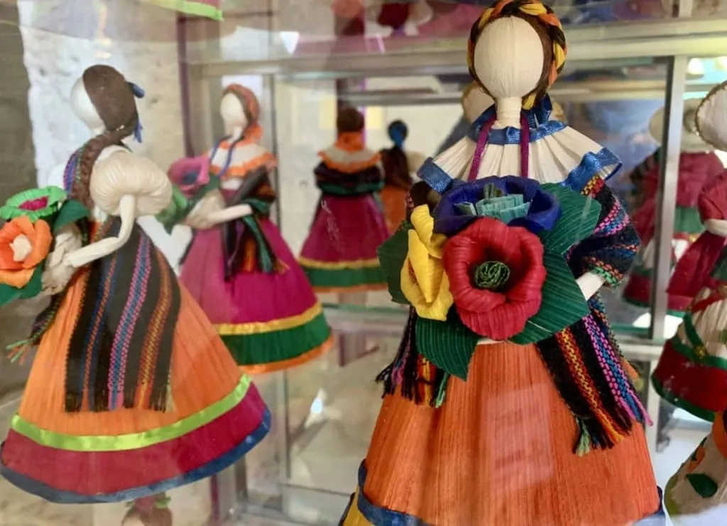 Handmade palm leaf dolls from Mexican artisan markets