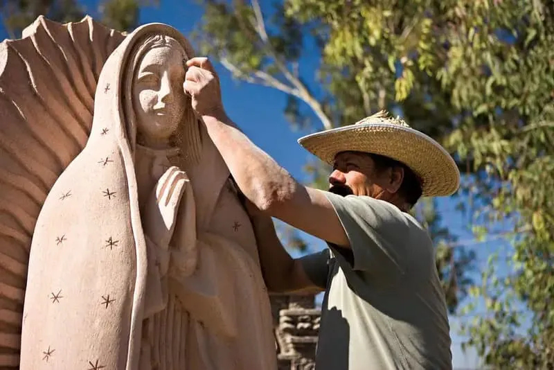 Carved pink quarry stonework from Queretaro