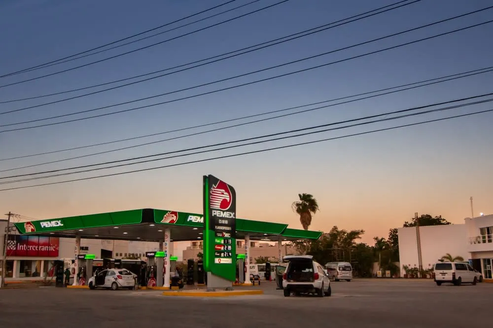 PEMEX gas station beside a rural highway in Sonora