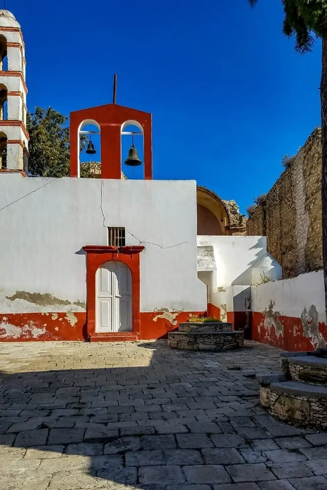 Weathered doorway and adobe walls in Mineral de Pozos' old town