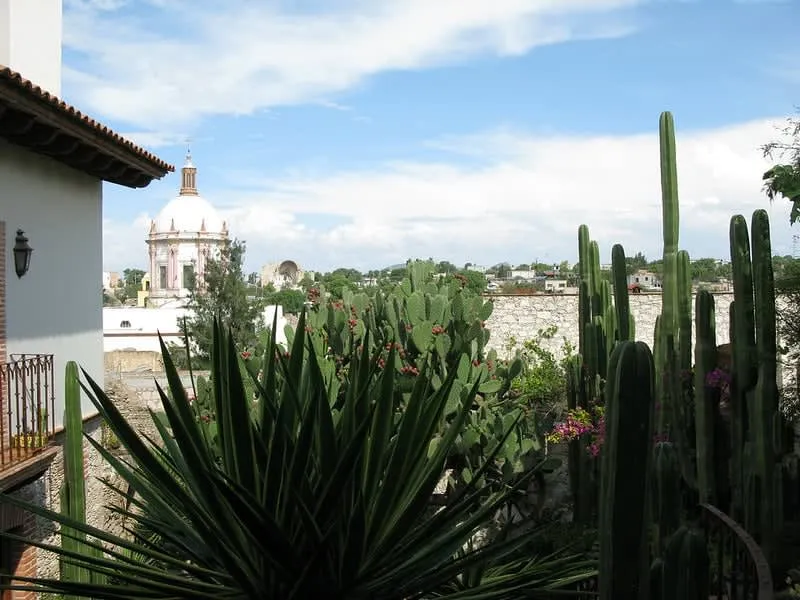 Restored colonial facades on a quiet Guanajuato pueblo street
