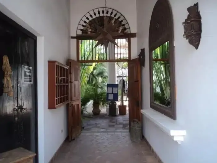 Former Álamos Mint House colonial facade and doorway