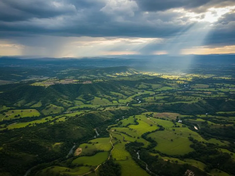 Oaxaca valley in warm April dry-season weather