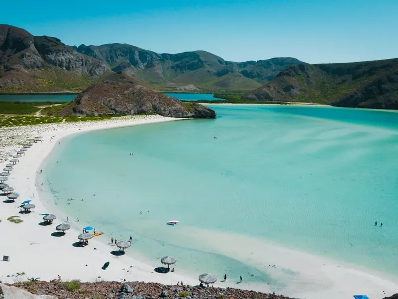 Sea of Cortez beach near La Paz used for a June sargassum-free Baja trip