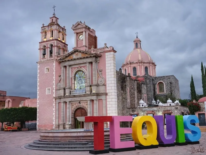Querétaro historic center in February with dry colonial-city weather