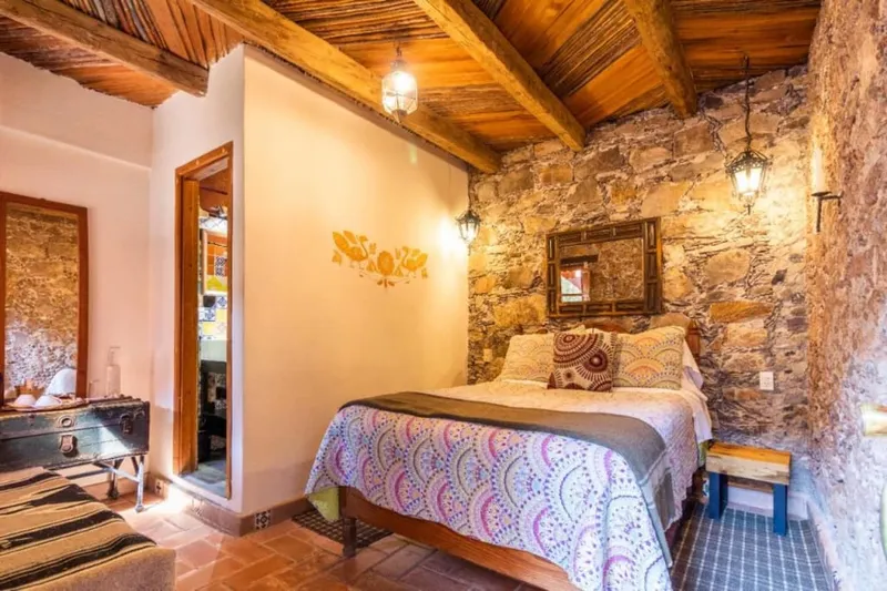 Real de Catorce hotel courtyard for April overnight planning and limited lodging strategy